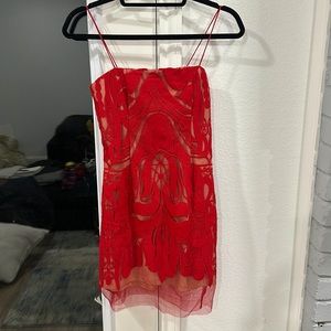 Red mini dress